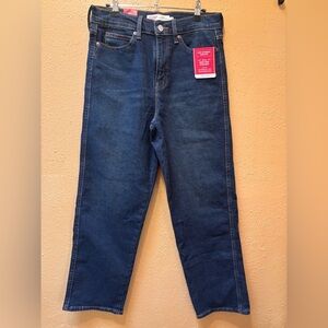 Levi Strauss Signature Vintage High Rise Straight Jeans Dark Wash 6 W28 NEW